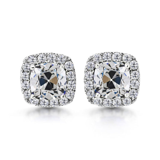 Stud Earrings 14K White Gold with Fine Diamond – main view