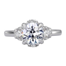 14K Gold Old Mine Cut Genuine Diamond Engagement Ring Prong Set 6.50 Carats