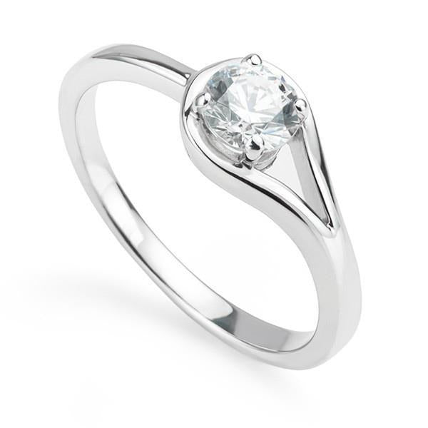 14K White Gold 1.10 Ct Sparkling Real Round Diamond Solitaire Ring New