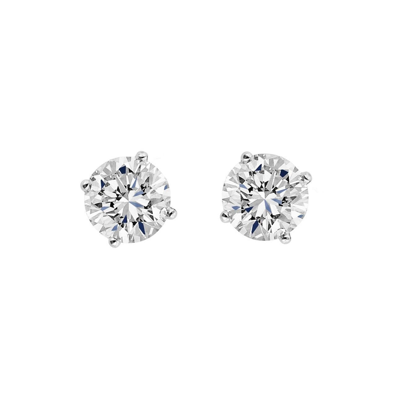 14K White Gold 2.00 Carats Genuine Diamonds Ladies Studs Earrings N