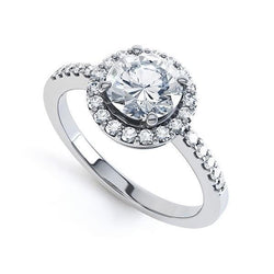 14K White Gold Gorgeous Round Cut 3.40 Carats Genuine Diamonds Engagement Ring
