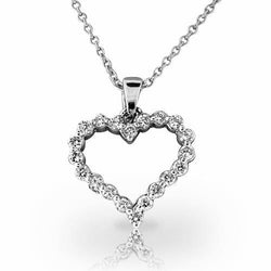 14K White Gold Gorgeous Round Cut 5 Ct Real Diamonds Pendant Necklace New