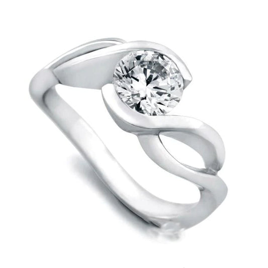 14K White Gold Round Cut 2.75 Ct Natural Diamond Engagement Ring New