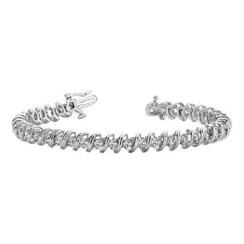 14K White Gold Round Genuine Diamond Tennis Bracelet Women Jewelry 6 Carats