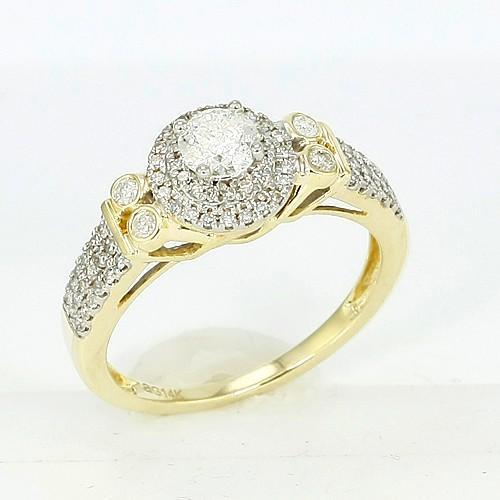 14K Yellow Gold 2.25 Ct Pave Set Natural Diamond Ring Jewelry New
