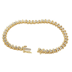 14K Yellow Gold Round 5 Carats Real Diamond Tennis Bracelet Jewelry