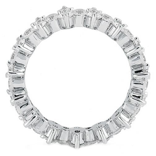14K Gold Round Lab Grown Diamondd Eternity Wedding Band Women Fine Jewelry