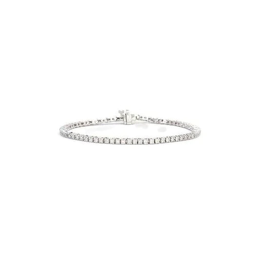 14K White Gold 9 Carats Round Cut Lab Grown Diamond Tennis Bracelet Jewelry