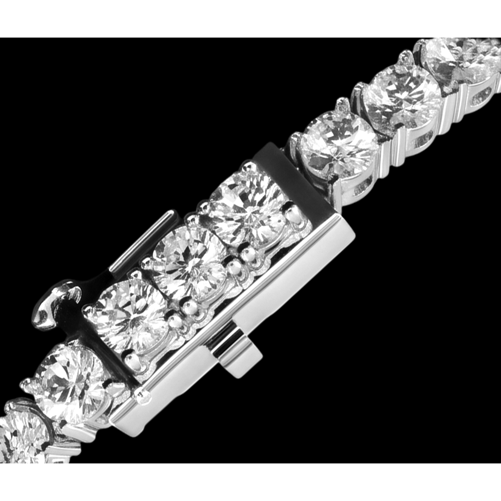 14K White Gold Lab Grown Diamonds Tennis Necklace 12 Carat