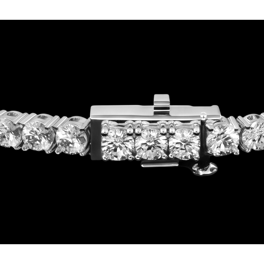 14K White Gold Lab Grown Diamonds Tennis Necklace 12 Carat