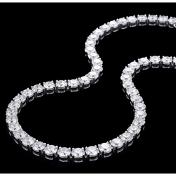 14K White Gold Lab Grown Diamonds Tennis Necklace 12 Carat