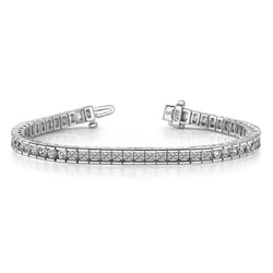 14 Carats Round Cut Lab Grown Diamonds Box Tennis Bracelet White Gold 14K