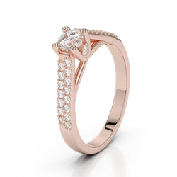 Luxury Solitaire Ring with Accents with VVS Clarity Fine Diamond