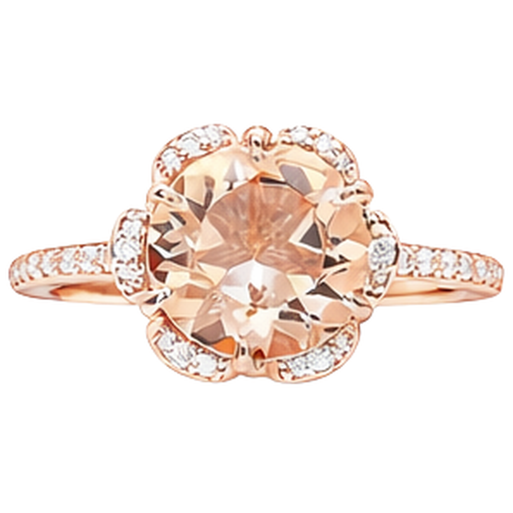 natural round morganite 15.25ct ring side angle