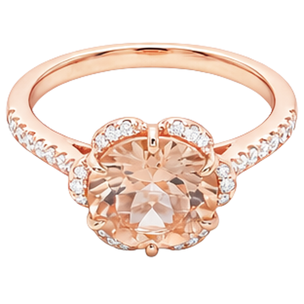 natural round morganite 15.25ct ring top view