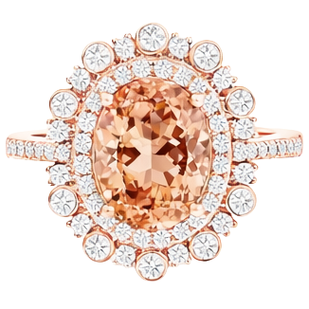 natural round morganite 15.50ct ring side angle