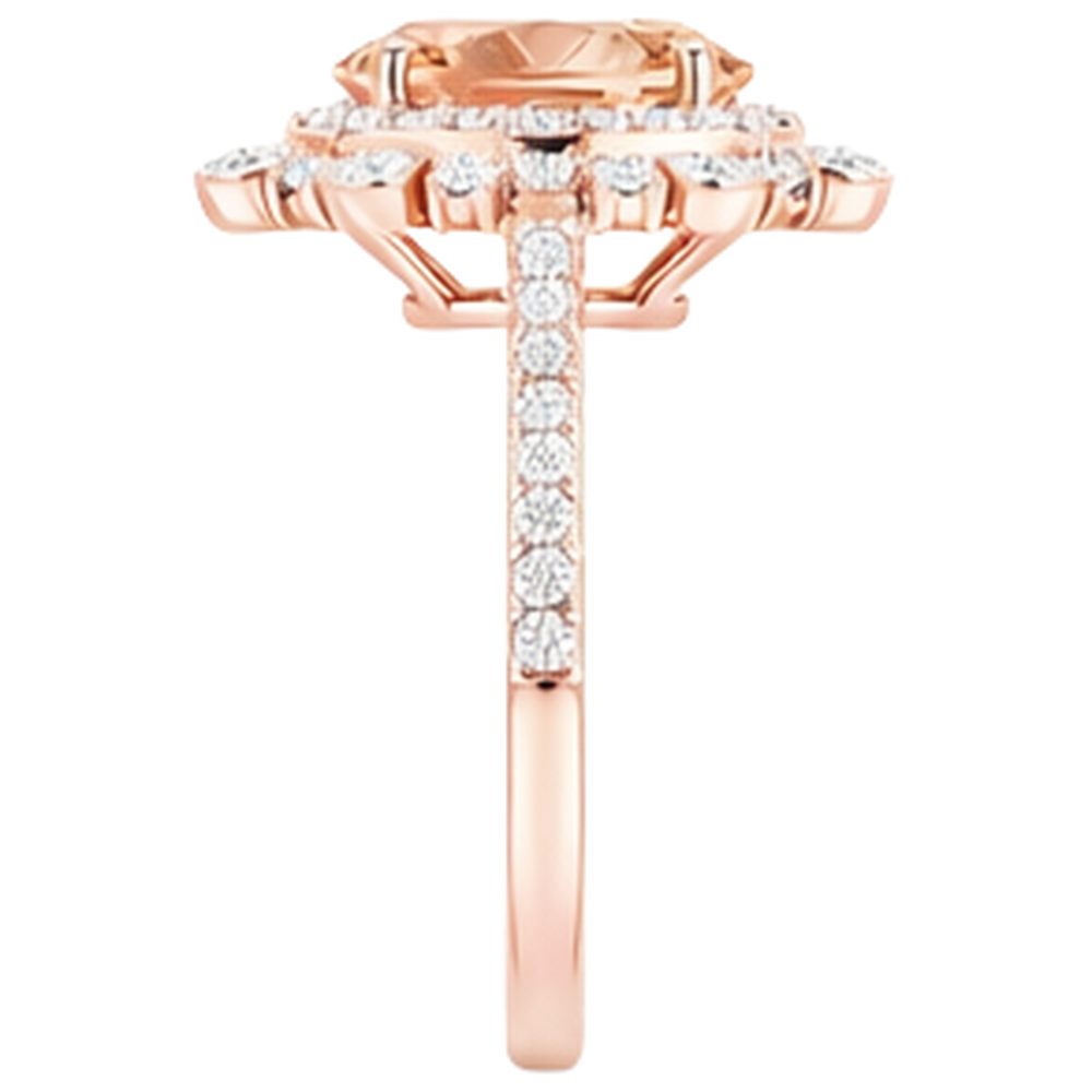 natural round morganite 15.50ct ring profile view