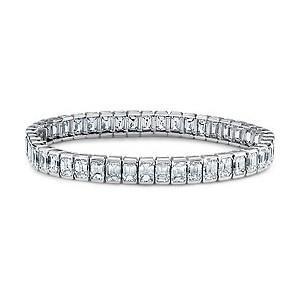15.75 Ct Emerald Bezel Set Real Diamonds Tennis Bracelet