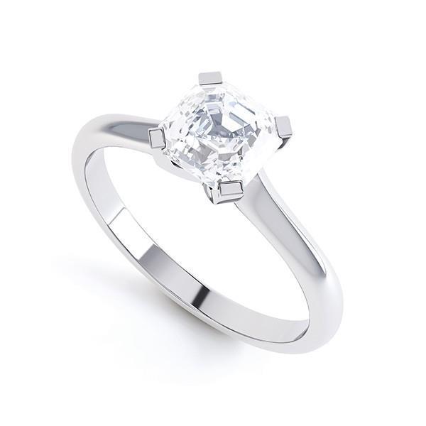 1.50 Ct Solitaire Asscher Natural Earth Mined Diamond Engagement Ring White Gold 14K