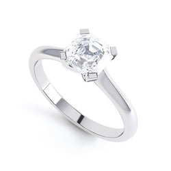 1.50 Ct Solitaire Asscher Natural Earth Mined Diamond Engagement Ring White Gold 14K