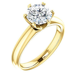 1.50 Ct. Round Brilliant Yellow Gold Solitaire Ring Natural Earth Mined Diamond