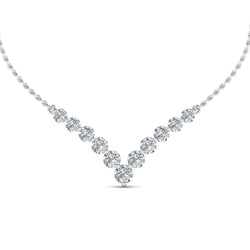 15 Ct Real Sparkling Round Cut Diamonds Women Necklace 14K White Gold