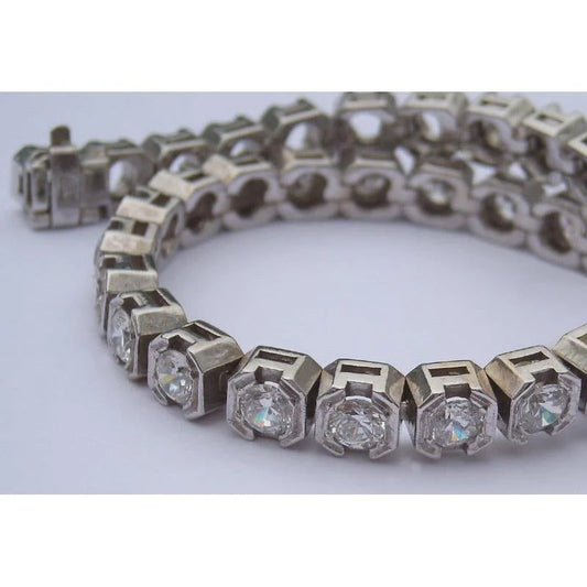 15 Carats Vs Real Lab Grown Diamonds Half Bezel New Tennis Bracelet