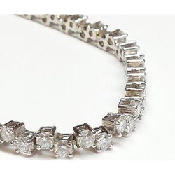 15 Ct Round Cut Lab Grown Diamonds Tennis Bracelet White Gold 14K Fine Jewelry