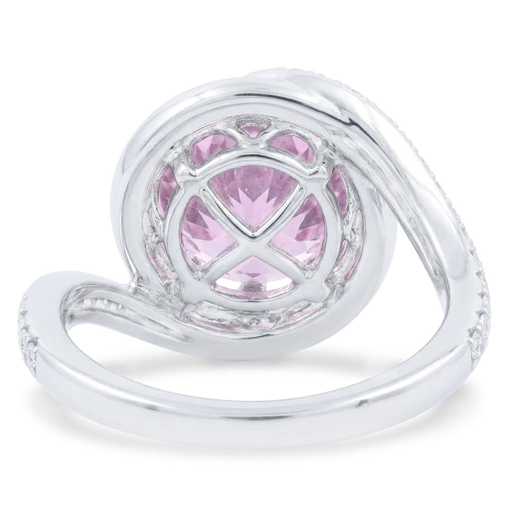 16.00 Ct. Pink Kunzite With Natural Earth Mined Diamond ( Not Lab Grown )s Ring White Gold 14K