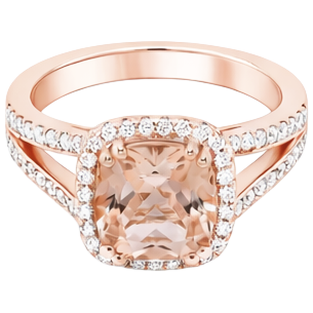 16.75 Ct Morganite And Natural Earth Mined Diamond ( Not Lab Grown )s Fancy Ring Rose Gold 14K
