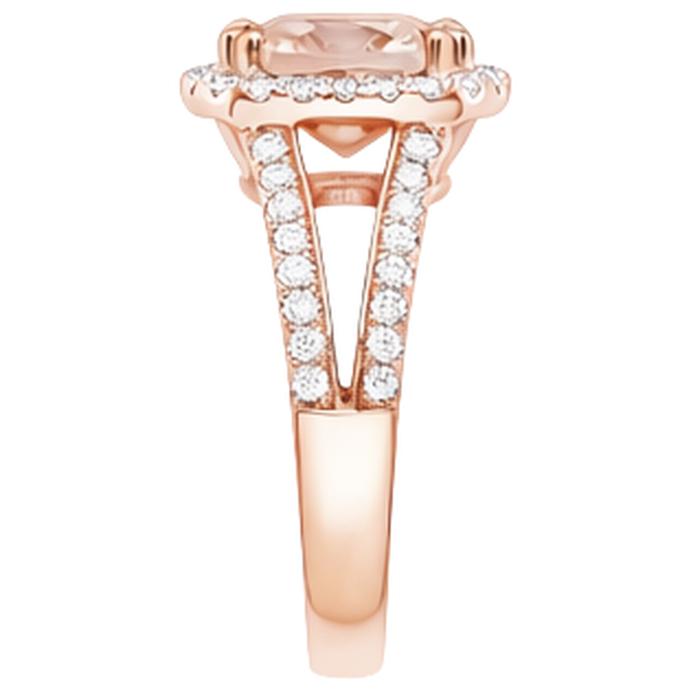 16.75 Ct Morganite And Natural Earth Mined Diamond ( Not Lab Grown )s Fancy Ring Rose Gold 14K
