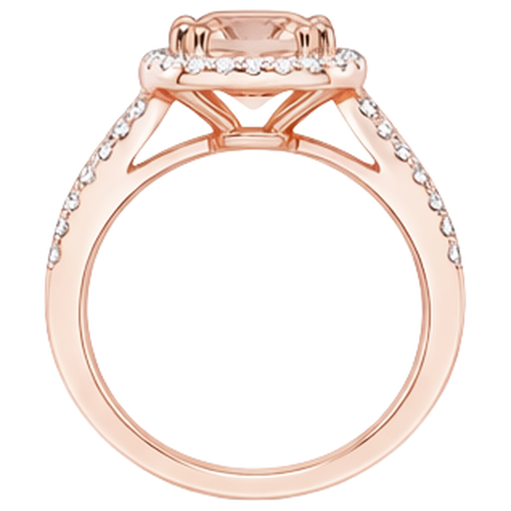 16.75 Ct Morganite And Natural Earth Mined Diamond ( Not Lab Grown )s Fancy Ring Rose Gold 14K