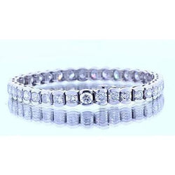 16.45 Carats Round Lab Grown Diamond Tennis Bracelet White Gold 14K