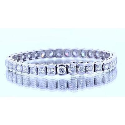 16.45 Carats Round Lab Grown Diamond Tennis Bracelet White Gold 14K