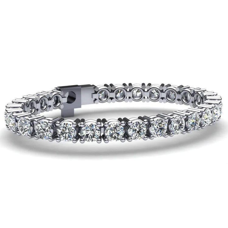 16 Carats Round Prong Setting Genuine Diamond Tennis Bracelet White Gold 14K