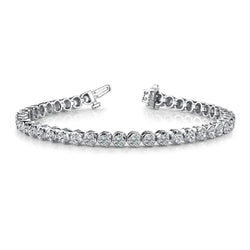 16 Ct Round Cut Genuine Diamonds Prong Set Tennis Bracelet White Gold 14K