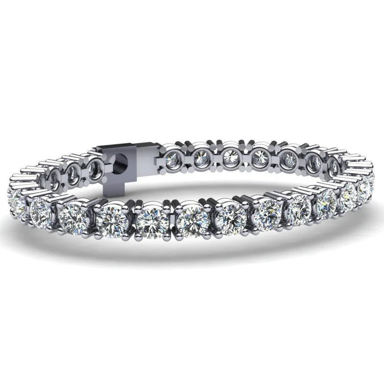 16 Carats Round Prong Setting Lab Grown Diamonds Tennis Bracelet White Gold 14K