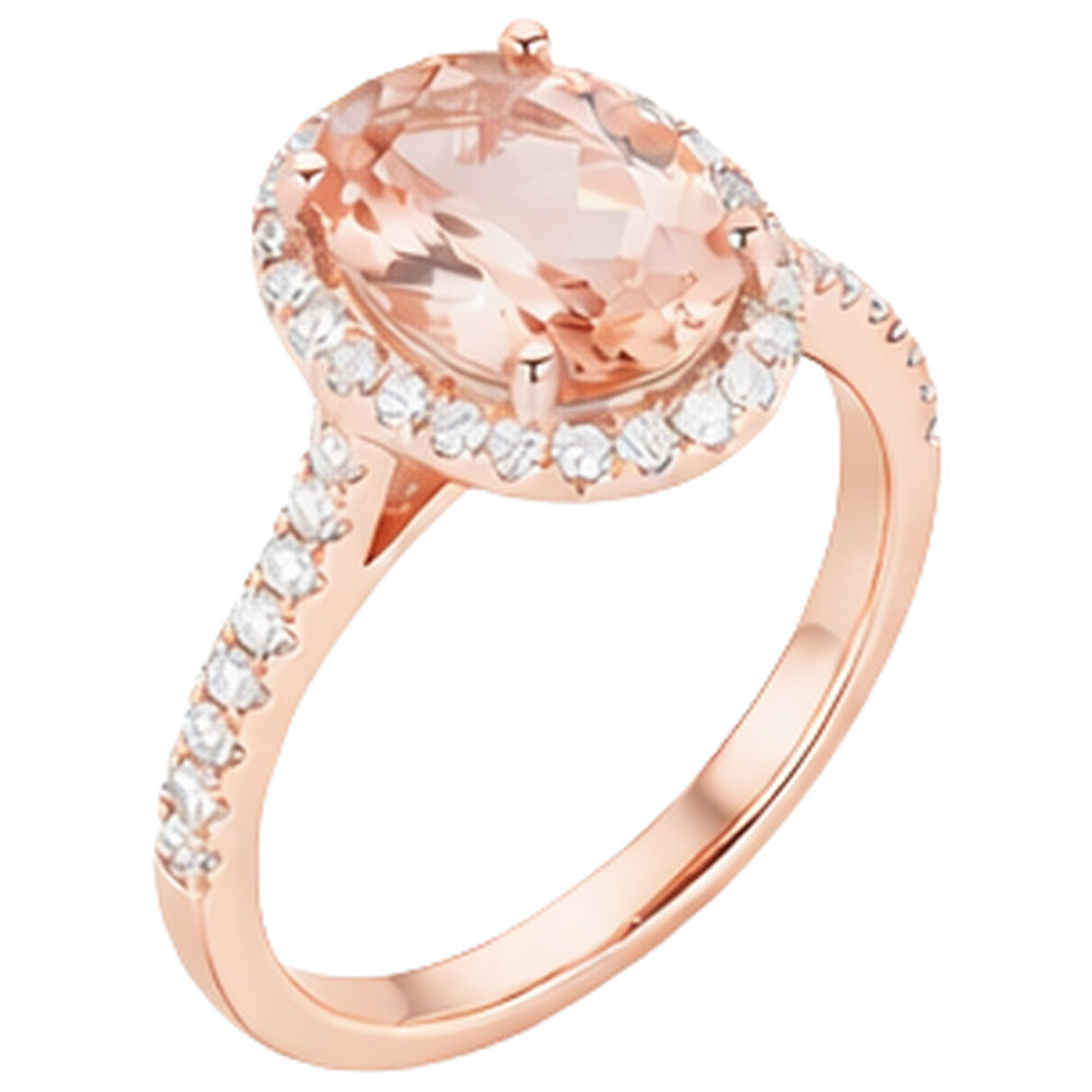 natural round morganite 17.15ct ring top view