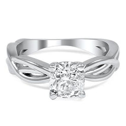 1.75 Ct Solitaire Cushion Cut Natural Earth Mined Diamond Ring White Gold