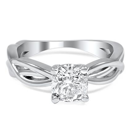 1.75 Ct Solitaire Cushion Cut Natural Earth Mined Diamond Ring White Gold