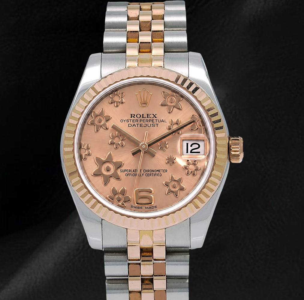 Rolex Datejust 178271 Salmon Floral Dial 31mm Two Tone Watch