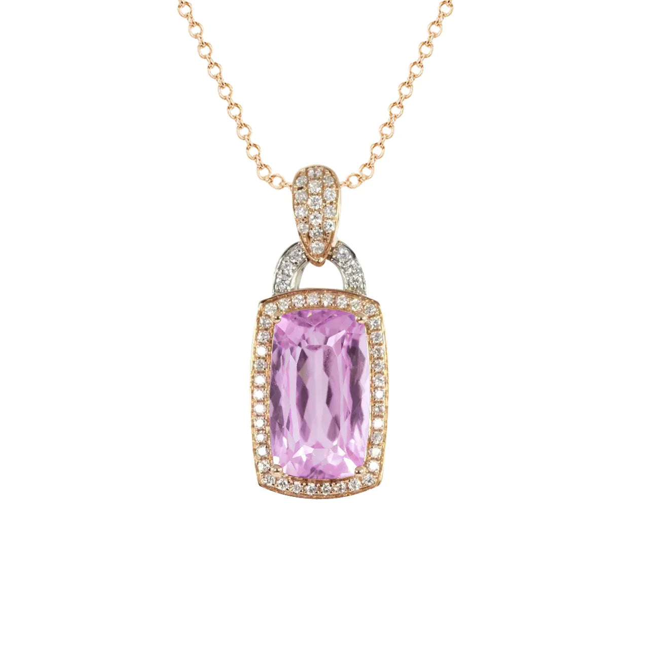 17 Carat Kunzite Diamond Necklace