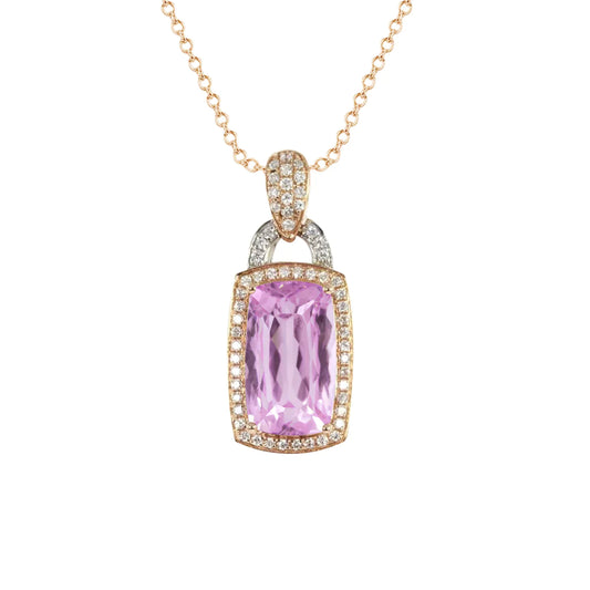 17 Carat Kunzite Diamond Necklace