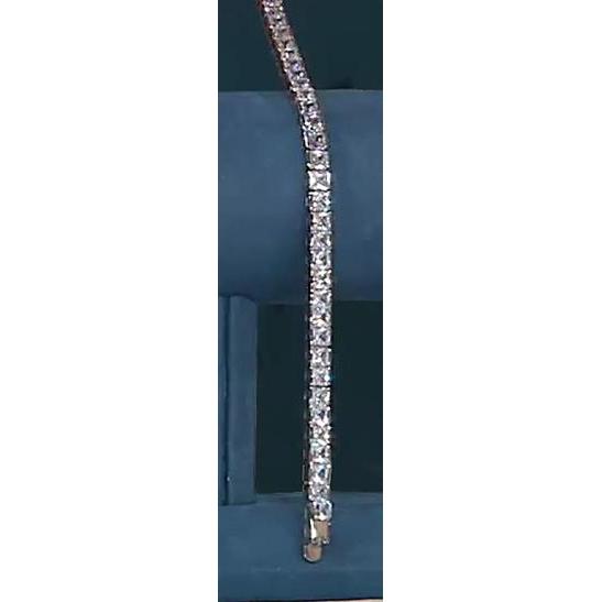 18.90 Carats Princess Lab Grown Diamonds Tennis Bracelet White Gold 14K Jewelry