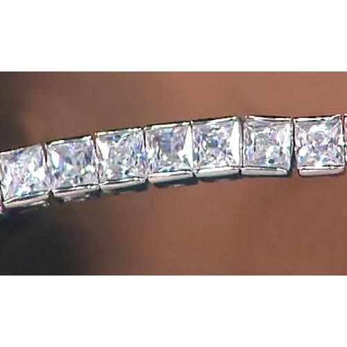 18.90 Carats Princess Lab Grown Diamonds Tennis Bracelet White Gold 14K Jewelry