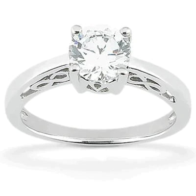 1 Carat Natural Diamond Ring With Filigree