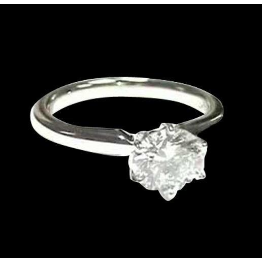 1 Carat Genuine Diamond Solitaire Ring White Gold 14K
