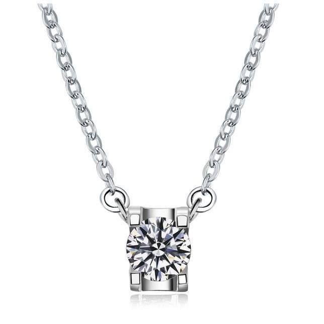 1 Carat Genuine Diamond Women Necklace Pendant White Gold 14K