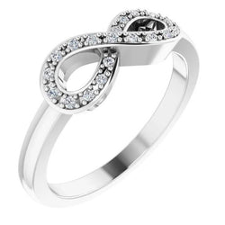 1 Carat Infinity Natural Diamond Ring White Gold 14K Vs1 F