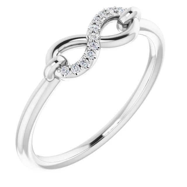 1 Carat Infinity Real Diamond Promise Ring White Gold 14K